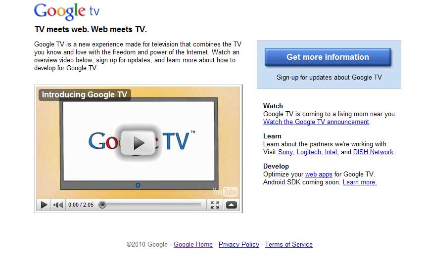 Google TV - телевидение от Google