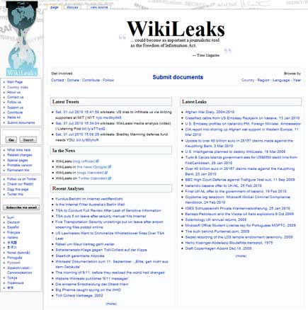 wikileaks - секретные документы